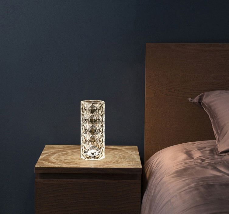 Nordic Crystal USB Table Lamp – Touch Dimming & Night Light