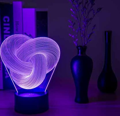 Twist 3D LED Night Lamp – Touch Colorful Acrylic
