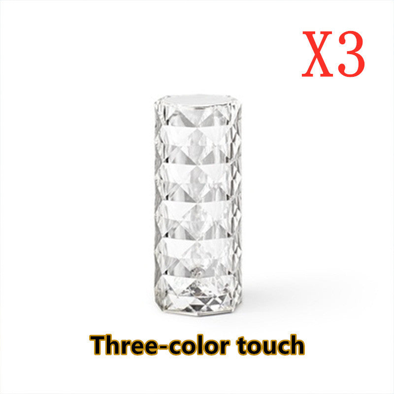 Nordic Crystal USB Table Lamp – Touch Dimming & Night Light