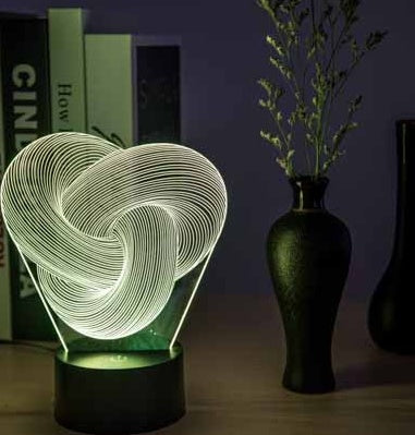 Twist 3D LED Night Lamp – Touch Colorful Acrylic