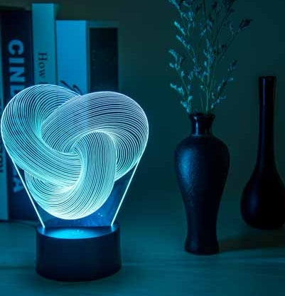 Twist 3D LED Night Lamp – Touch Colorful Acrylic