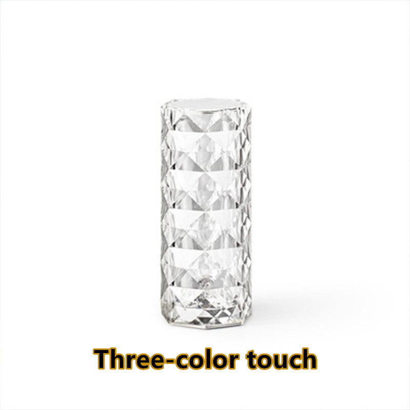 Nordic Crystal USB Table Lamp – Touch Dimming & Night Light