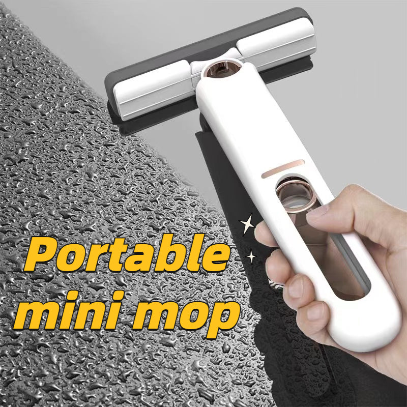 Portable Self-Squeeze Mini Mop – Hand-Free, Absorbent, Multi-Surface Cleaning