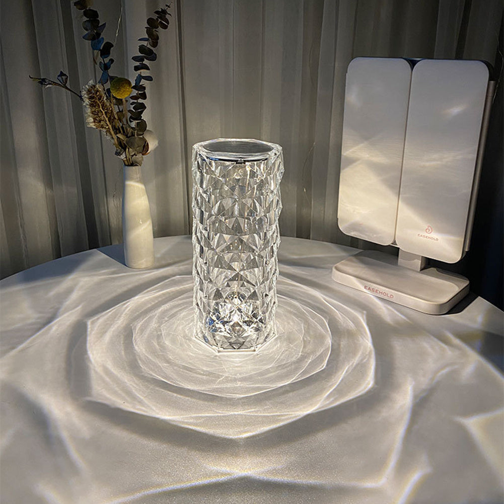 Nordic Crystal USB Table Lamp – Touch Dimming & Night Light